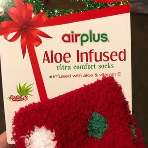 Red and green Aloe infused fuzzy socks